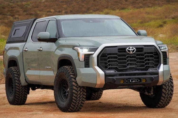 DV8 Offroad Centric Series Front Bumper FBTT2-05 for 2022-2026 Toyota Tundra, rugged DV8 Centric winch-ready bumper for trucks