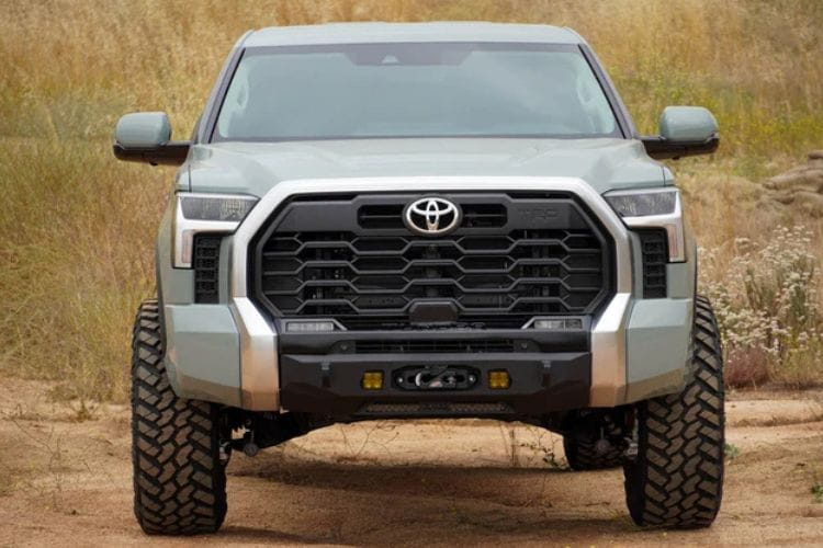 DV8 Offroad Centric Series Front Bumper FBTT2-05 for 2022-2026 Toyota Tundra, rugged DV8 Centric winch-ready bumper for trucks