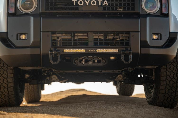 DV8 Offroad Centric front bumper FBTL4-01 for 2024-2026 Toyota Land Cruiser durable DV8 Offroad Centric winch bumper black