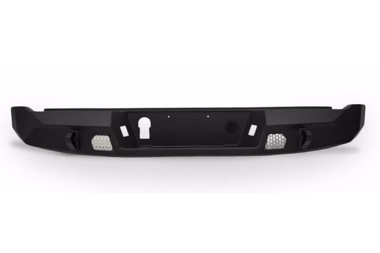 DV8 Offroad rear bumper RBCS3-01 for 2015-2022 GMC Canyon, heavy-duty steel rear bumper with off-road design.