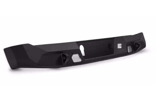 DV8 Offroad rear bumper RBCS3-01 for 2015-2022 GMC Canyon, heavy-duty steel rear bumper with off-road design.