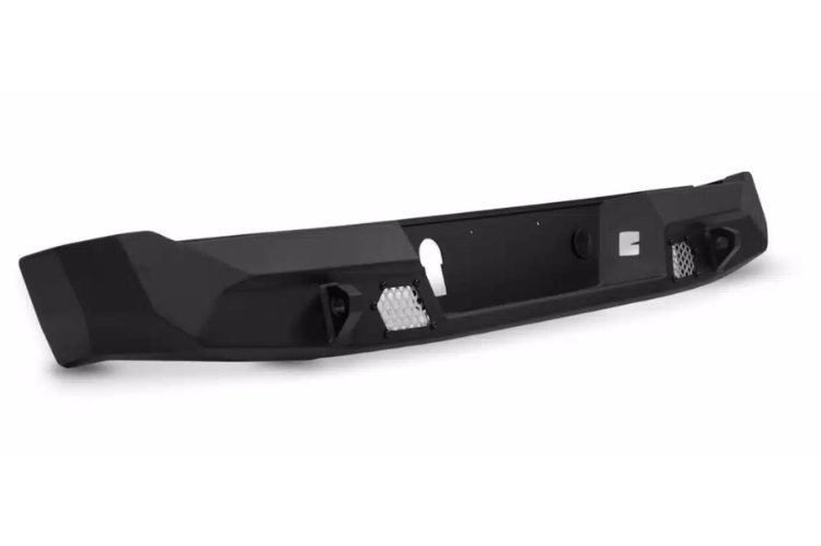 DV8 Offroad rear bumper RBCS3-01 for 2015-2022 GMC Canyon, heavy-duty steel rear bumper with off-road design.