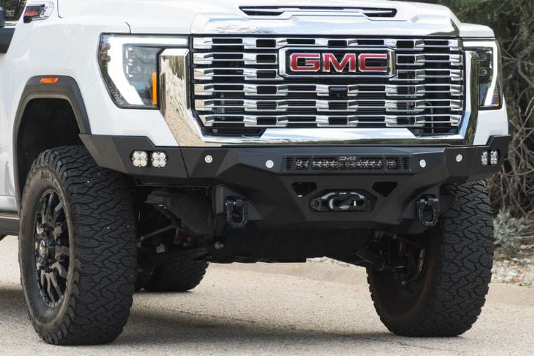 DV8 Offroad Spec Series front bumper FBGC2-02 for 2024-2026 GMC Sierra 2500HD/3500HD durable DV8 Offroad bumper black