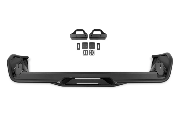 DV8 Offroad truck rear bumper RBCS1-04 for 2019–2025 Chevy Silverado 1500, heavy-duty bumper for rugged rear-end protection.