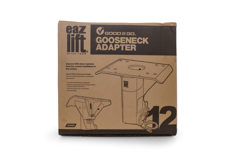 Eaz Lift Gooseneck Adapter 48500 – 12-inch gooseneck adapter for fifth wheel trailers, a durable gooseneck hitch adapter designed for secure towing.