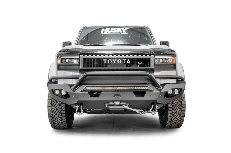  Fab Fours Matrix front bumper with pre-runner guard for Toyota Land Cruiser – rugged matte finish bumper upgrade