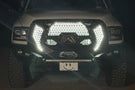 Fab Fours GR2900-1 Grumper Front Bumper for 2016–2018 Dodge Ram 2500/3500, featuring aggressive design, winch-ready capability, and integrated sensor holes for rugged off-road performance.