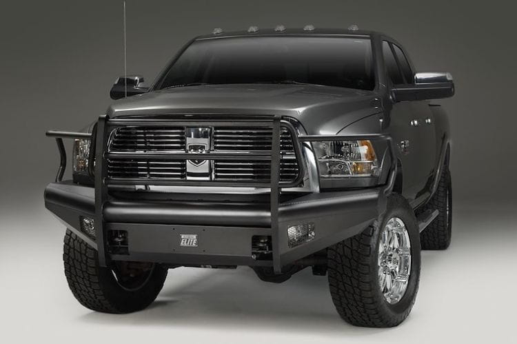 Fab Fours Black Steel Elite full guard front bumper DR10-Q2960-1 for 2010-2018 Dodge Ram 4500/5500 durable protection