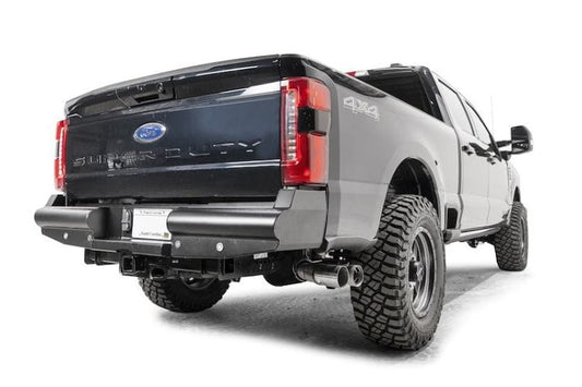 Fab Fours Black Steel Elite rear bumper FS23-U5950-1 for 2023-2025 Ford F450/F550 Super Duty durable fab fours rear bumper