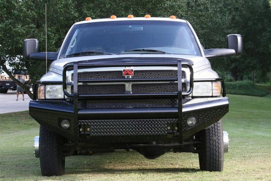 Fab Fours Black Steel Full Guard Front Bumper 1994-2002 Dodge Ram 2500/3500 DR94-S1560-1