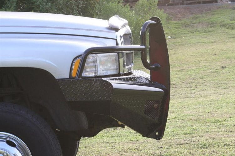 Fab Fours Black Steel Full Guard Front Bumper 1994-2002 Dodge Ram 2500/3500 DR94-S1560-1