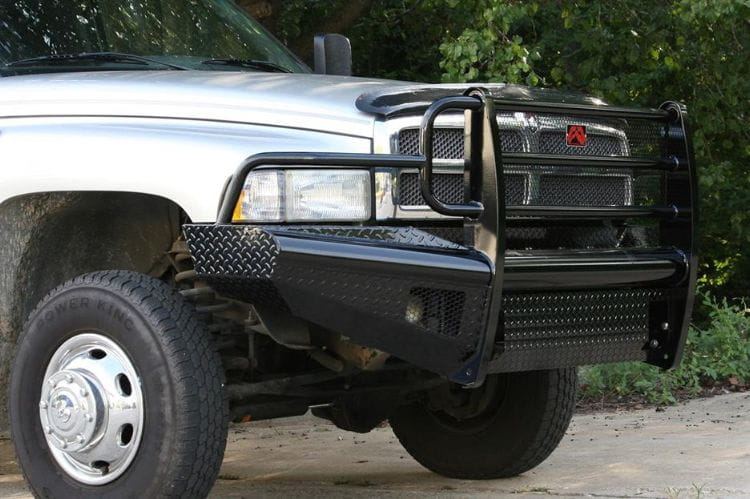 Fab Fours Black Steel Full Guard Front Bumper 1994-2002 Dodge Ram 2500/3500 DR94-S1560-1