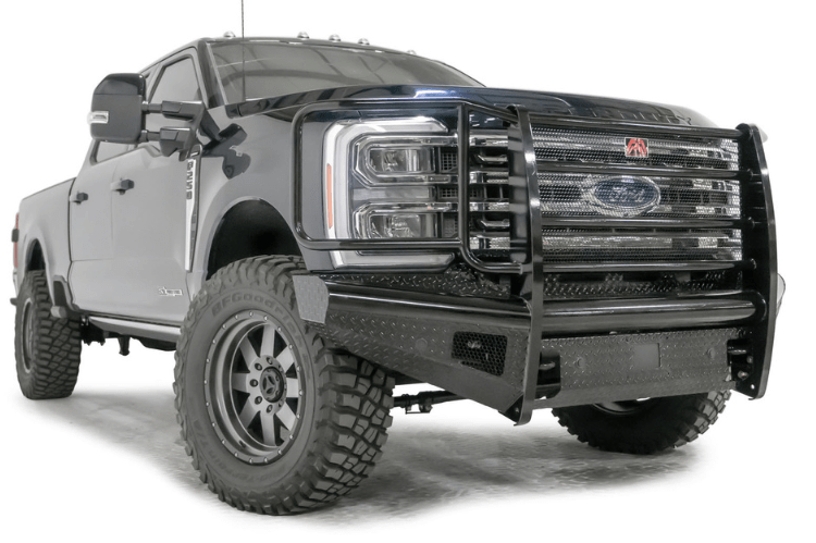 Fab Fours black steel front bumper grille guard FS23-S5960-1 for 2023-2025 Ford F450/F550 Super Duty durable fab fours bumper