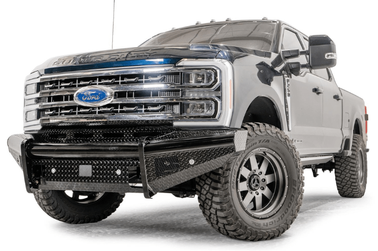 Fab Fours front bumper FS23-S5961-1 black steel for 2023-2025 Ford F450/F550 Super Duty durable fab fours super duty bumper