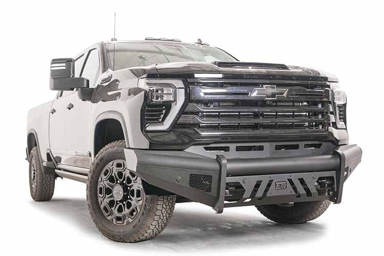 Fab Fours CH24-Q6161-1 Chevy Silverado 2500HD/3500HD 2024 Black Steel Elite Front Bumper No Guard