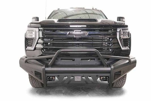 Fab Fours CH24-Q6162-1 Chevy Silverado 2500HD/3500HD 2024 Black Steel Elite Front Bumper Pre-Runner Guard