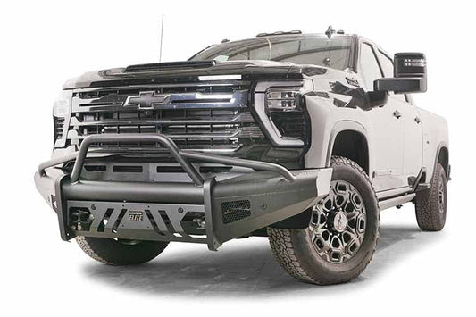 Fab Fours CH24-Q6162-1 Chevy Silverado 2500HD/3500HD 2024 Black Steel Elite Front Bumper Pre-Runner Guard