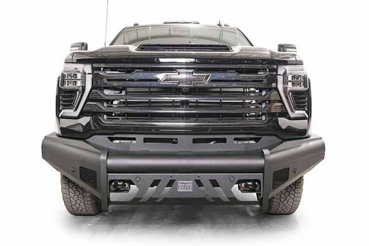 Fab Fours CH24-Q6161-1 Chevy Silverado 2500HD/3500HD 2024 Black Steel Elite Front Bumper No Guard