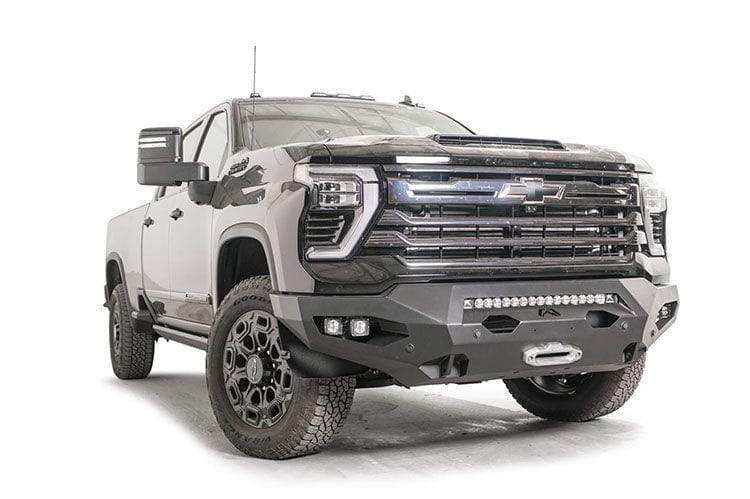 Fab Fours CH24-X6151-1 Matrix front bumper without guard for 2024 Chevy Silverado 2500HD and 3500HD, winch-ready and built for heavy-duty off-road performance