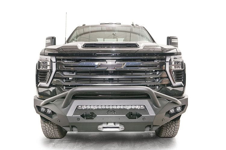 Fab Fours CH24-X6152-1 Chevy Silverado 2500HD/3500HD 2024 Matrix Front Bumper Winch Ready with Pre-Runner Guard