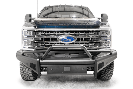 Fab Fours FS23-Q5962-1 Ford F250/F350 Superduty 2023-2024 Black Steel Elite Front Bumper Pre-Runner Guard