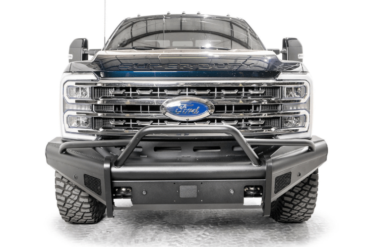 Fab Fours FS23-Q5962-1 Ford F450/F550 Superduty 2023-2024 Black Steel Elite Front Bumper Pre-Runner Guard