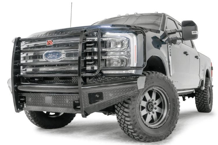 Fab Fours FS23-S5960-1 Ford F250/F350 Superduty 2023 Black Steel Front Bumper with Full Guard