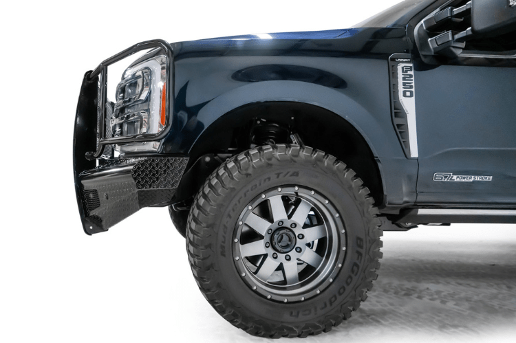 Fab Fours FS23-S5960-1 Ford F250/F350 Superduty 2023 Black Steel Front Bumper with Full Guard