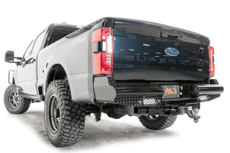 Fab Fours FS23-T5950-1 Ford F250/F350 Superduty 2023-2025 Black Steel Rear Bumper