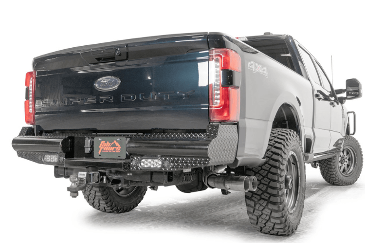 Fab Fours FS23-T5950-1 Ford F250/F350 Superduty 2023-2025 Black Steel Rear Bumper