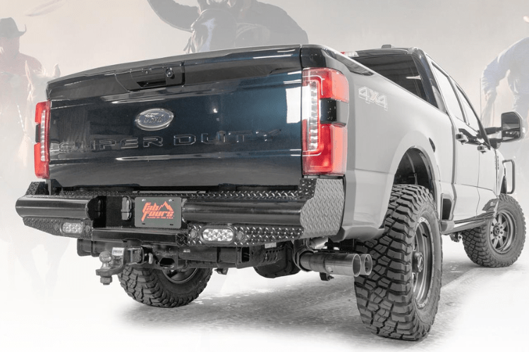 Fab Fours FS23-T5950-1 Ford F250/F350 Superduty 2023-2025 Black Steel Rear Bumper