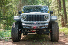Fab Fours Ghost Stubby front winch bumper JL24-B5152-1 for 2018–2025 Jeep Wrangler JL with compact off-road design