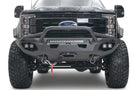 Fab Fours FS17-X4152-1 Matrix Front Bumper for 2017-2022 Ford F250/F350 Super Duty, winch-ready design with a pre-runner guard, providing rugged durability and aggressive front-end protection.