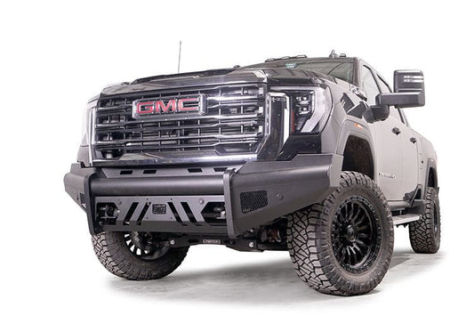 Fab Fours GM24-Q6261-1 GMC Sierra 2500/3500 2024 Black Steel Elite Front Bumper With Sensor No Guard