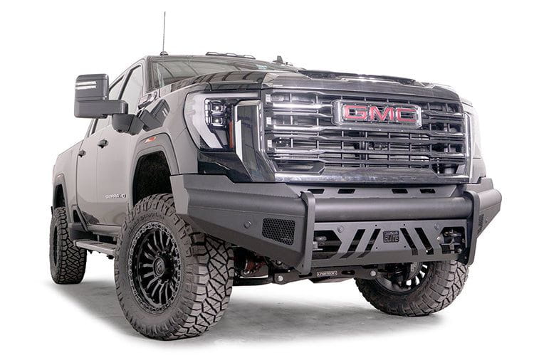 Fab Fours GM24-Q6261-1 GMC Sierra 2500/3500 2024 Black Steel Elite Front Bumper With Sensor No Guard