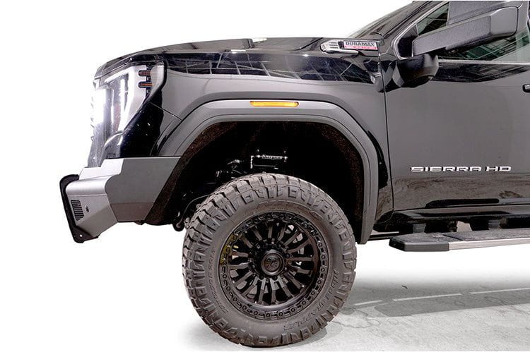 Fab Fours GM24-Q6261-1 GMC Sierra 2500/3500 2024 Black Steel Elite Front Bumper With Sensor No Guard