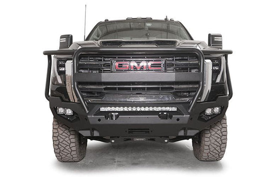 Winch-ready Fab Fours Matrix front bumper full guard version for 2024 GMC Sierra 2500/3500, rugged and durable design