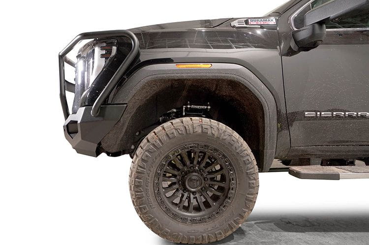 Winch-ready Fab Fours Matrix front bumper full guard version for 2024  GMC Sierra 2500/3500, rugged and durable design