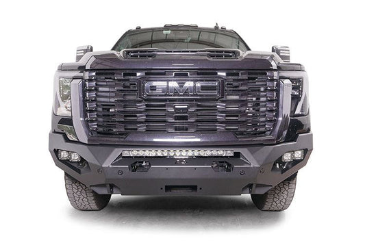 Fab Fours GM24-X6251-1 no guard Matrix front bumper for 2024 Sierra 2500/3500, heavy-duty off-road protection with clean front-end look