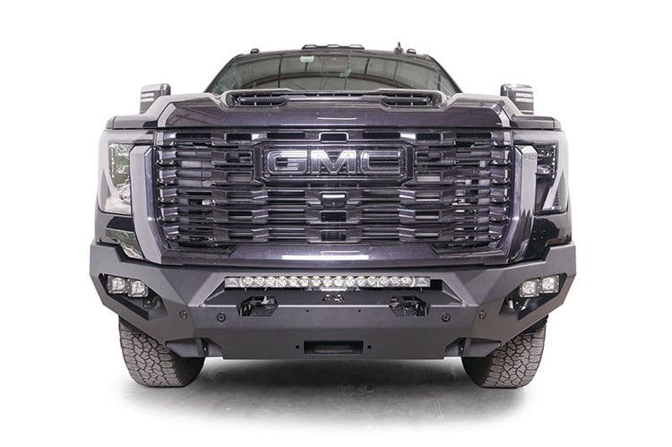 Fab Fours GM24-X6251-1 no guard Matrix front bumper for 2024 Sierra 2500/3500, heavy-duty off-road protection with clean front-end look