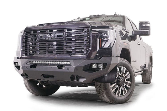 Fab Fours GM24-X6251-1 no guard Matrix front bumper for 2024 Sierra 2500/3500, heavy-duty off-road protection with clean front-end look