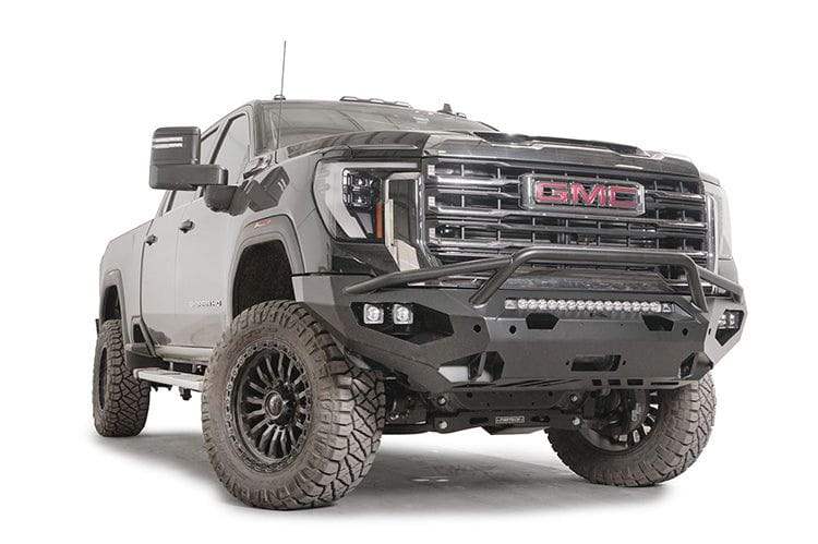 Fab Fours GM24-X6252-1 GMC Sierra 2500/3500 2024-2026 Matrix Front Bumper Winch Ready Pre-Runner Guard, heavy-duty off-road bumper with pre-runner guard and winch compatibility for GMC Sierra 2500/3500 trucks.