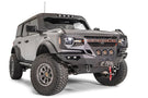Fab Fours GR5200-1 Grumper front bumper winch ready on 2021-2024 Ford Bronco, aggressive grille-bumper combo for off-road protection and rugged style