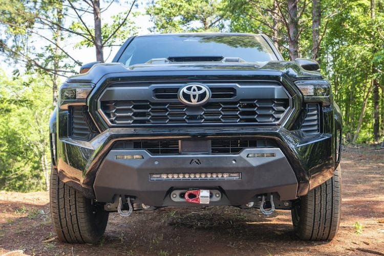 Fab Fours semi hidden winch mount TT24-N6351-1 for 2024-2026 Toyota Tacoma durable Fab Fours winch mount bumper black