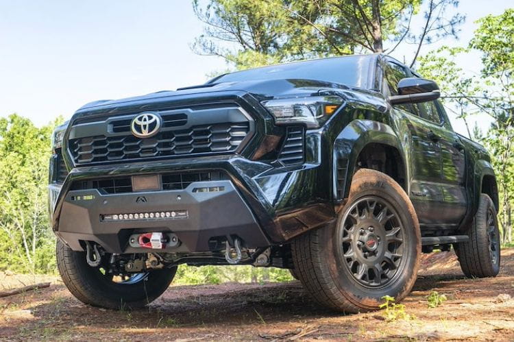 Fab Fours semi hidden winch mount TT24-N6351-1 for 2024-2026 Toyota Tacoma durable Fab Fours winch mount bumper black