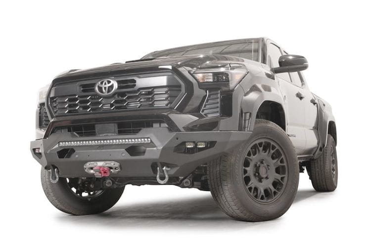 Fab Fours Matrix winch front bumper TT24-X6351-1 for 2024-2026 Toyota Tacoma durable heavy duty front winch bumper black