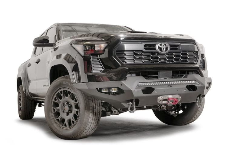 Fab Fours Matrix winch front bumper TT24-X6351-1 for 2024-2026 Toyota Tacoma durable heavy duty front winch bumper black