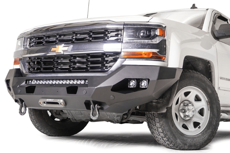 Fab Fours CS16-X4851-1 Matrix front bumper without guard for 2016–2018 Chevy Silverado 1500, winch-ready with rugged off-road styling and durable steel construction