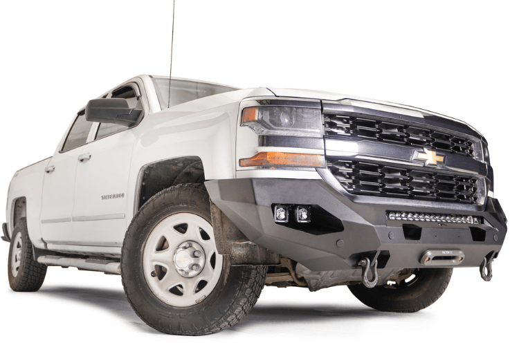 Fab Fours CS16-X4851-1 Matrix front bumper without guard for 2016–2018 Chevy Silverado 1500, winch-ready with rugged off-road styling and durable steel construction