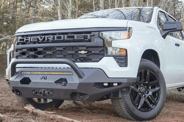 Fab Fours CS22-X5662-1 Chevy Silverado 1500 2022-2025 Matrix Front Bumper Winch Ready Pre-Runner Guard